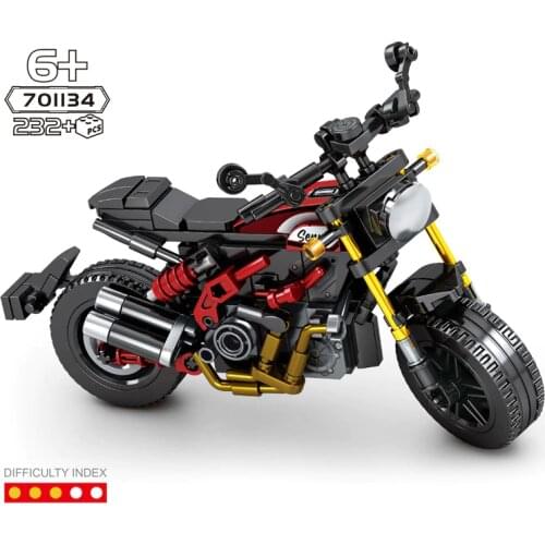 Modern motorcycle Technical building block Indian FTR1200 vehicle motor model steam bricks educational toys collection for gift