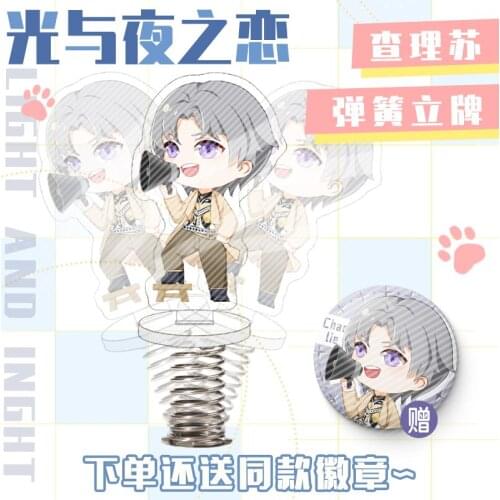 Anime Light and Night Charile Acrylic Spring Shake Shake Stand Figure Cosplay Cartoon Model Desk Decor Toys Xmas Gifts