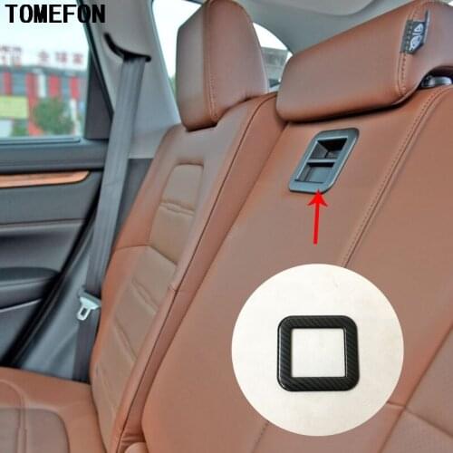 TOMEFON For Honda CRV CR-V 2017 2018 ABS Carbon Fiber or Chrome Matte Rear Seat Middle Armrest Switch Cover Frame Trim 1piece