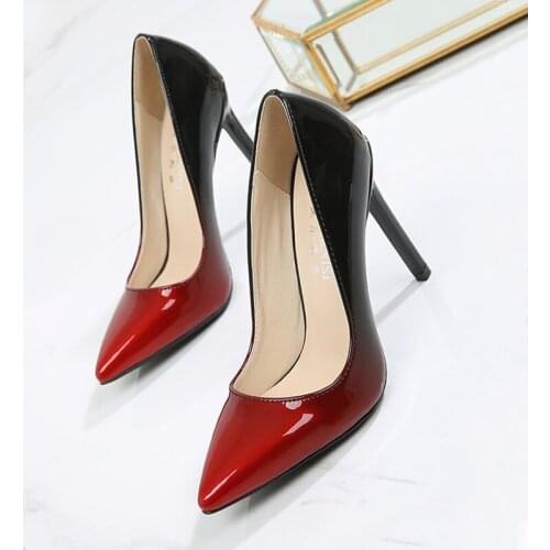 Shoes Women High Heels Pumps Chaussure Femme Red Gradient High Heels Party Wedding Pumps Nude Plus Size Zapatos De Mujer Zapatos