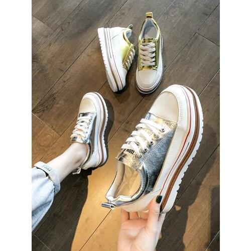 2021 spring and autumn new womens singles shoes trend Harajuku thick-soled inner heightening shoes versatile fashion sneakers