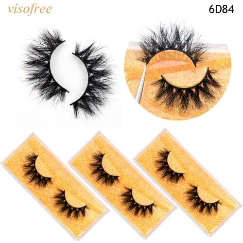 Visofree 5D Mink Lashes Cruelty-free Mink 3D Eyelashes Handmade Full Strip Lashes Crisscross Fake Eyelash Makeup Eyelashes 6D84