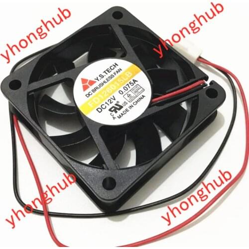 Y.S.TECH FD126015LB DC 12V 0.14A 3-Wire 60x60x15mm Server Cooling Fan