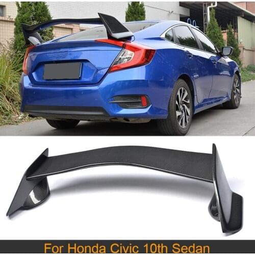 Carbon Fiber Rear Spoiler Lip wing case for Honda CIVIC 10TH Sedan 4 Door 2016 2017