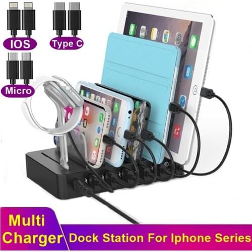 Tongdaytech 78W 6 Port Multi USB Charger Carregador Quick Charge 3.0 Fast Charger Dock Station For IPhone X 11 Pro Samsung S10