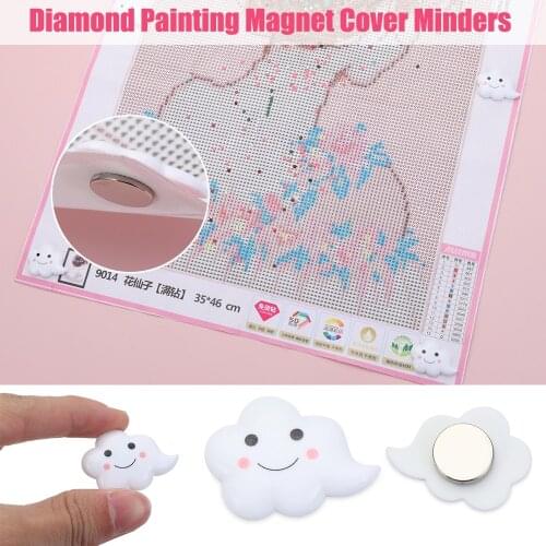 1/4PCS Clouds Shape Diamond Painting Fridge Magnet Cover Minders Diamond Painting Parchment Paper Cover Holder Tool