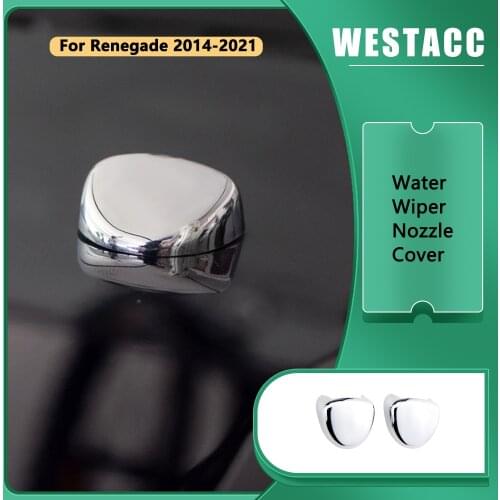 1Pair Car Front Windshield Washer Water Wiper Nozzle Cover Protective Sticker Trim for Jeep Renegade 2014 - 2021Accessories