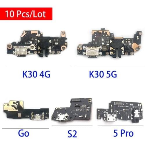 10pcs/Lot For Redmi K30 USB Charging Port Charger Board Flex Cable For Xiaomi Redmi S2 Note 5 Pro Global K30 4G 5G A2 Lite Go