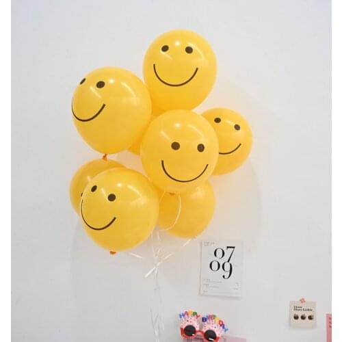 Baby shower balloon decoration Round smiley face 10pcs Birthday party balloons