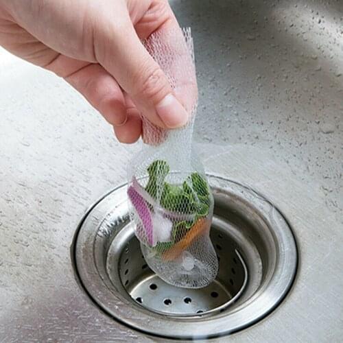 100Pcs White Disposable Kitchen Sink Filter Mesh Bathroom Sink Filter Bag Household Cleaning Supplies