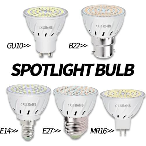 12PCS MR16 LED Bulb 220V Corn Bulb E27 Spotlight LED COB GU10 LED Lamp 3W 5W 7W Spot Light E14 Ampoule B22 Light GU5.3 2835SMD