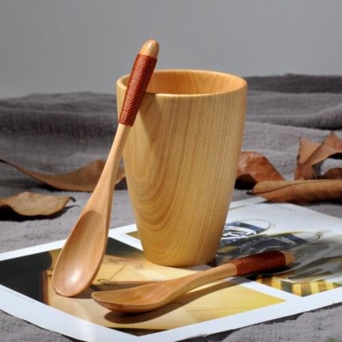 2pcs/set Small Wooden Mini Coffee Spoon Scoop Baby Honey Delicate Kitchen Using Condiment Salt Sugar Teaspoon Cooking Tools