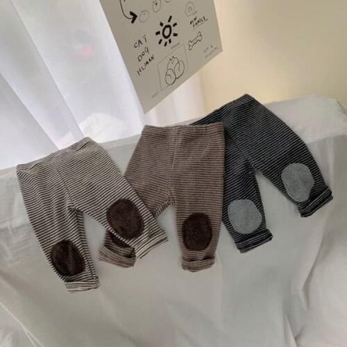 2020 Dojhonkids Spring Baby Striped Leggings Baby Boys Girls Thick Stretch Elastic Trousers High Quality Children PP Pant bebes