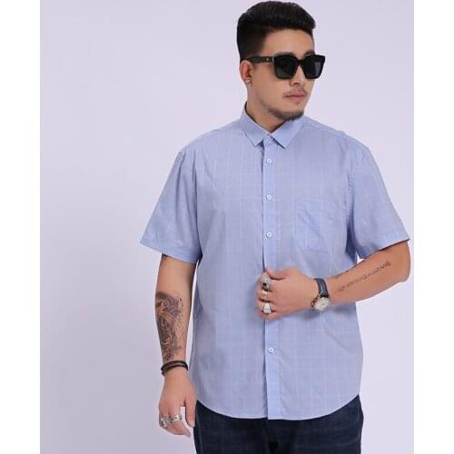 2020 NEW men super large fashion male Cotton Oversized formal summer mens shirt Short sleeve high quality plus size 8XL 7XL 6X