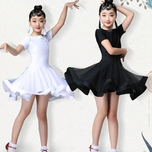 2021 Girl Latin Dance Dress Ballroom Salsa Dress rumba Competition Dancewear Children Tango Costumes wear clothes Dancing dress
