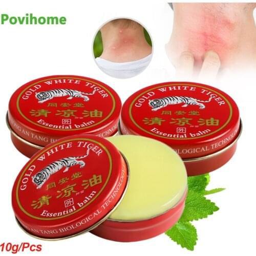 3Pcs Tiger Balm Cooling Oil Mint Cream Relieve Headache Dizziness Mosquito Bite Anti Itching Ointment Refreshing Massage Plaster