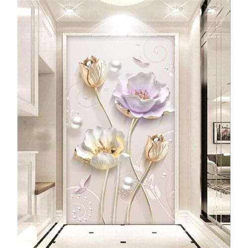 3d Floral Wall Mural Hallway Photo Wall Paper for Living Room papel pintado pared rollos papel de parede wall papers home decor