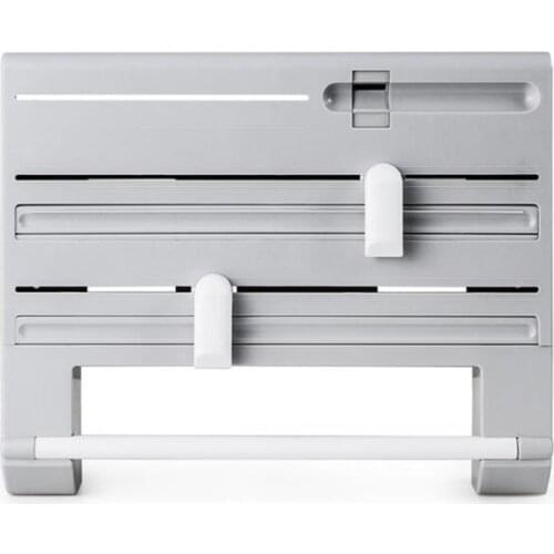 6 In 1 Kitchen Storage Rack Multifunctional Tin Foil Cling Film Cutter Storage Holder Paper Towel Garbage Bag Rack Shelf TSLM1