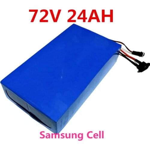 72V 24ah Electric Bicycle Battery Pack 72V 25Ah e scooter e tricycle motorcycle battery for 72V 3000W motor with 4A charger