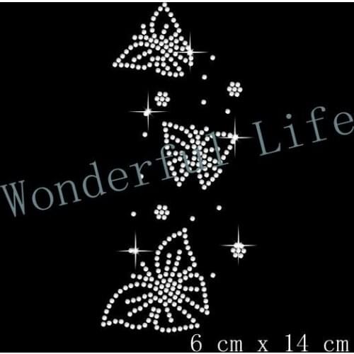 Free Shipping Cluster Of Butterflies Hotfix Rhiestone Transfer