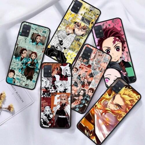 Demon Slayer Kimetsu No Yaiba Case For Samsung Galaxy A51 A21s A71 A12 A31 A52 A41 Black Soft Phone A11 A72 A32 A42 5G A01 Funda