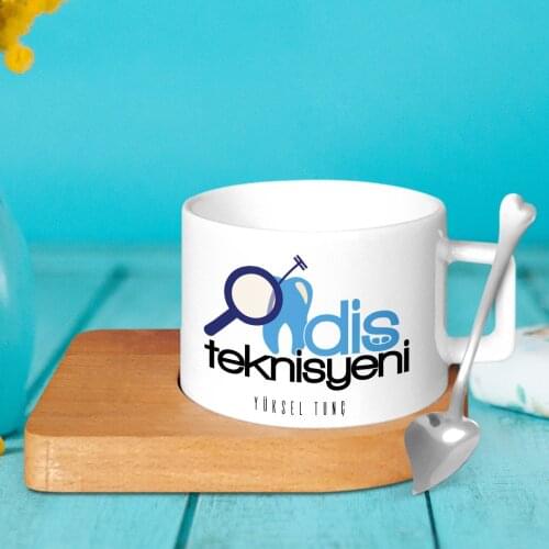 Personalized Professional Dental Technician Wood Altlıklı Ceramic Cup