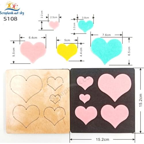 Heart-Shapeds Muyu Wooden Mold Scrapbook Cutting Dies Suitable For Market General Machines