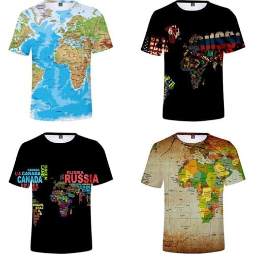 New 3d T Shirts World Map Print Summer Fashion Men Women T-shirt Short Sleeve Male Female 3D T-shirts Tee Shirt Sweatshirts Tops