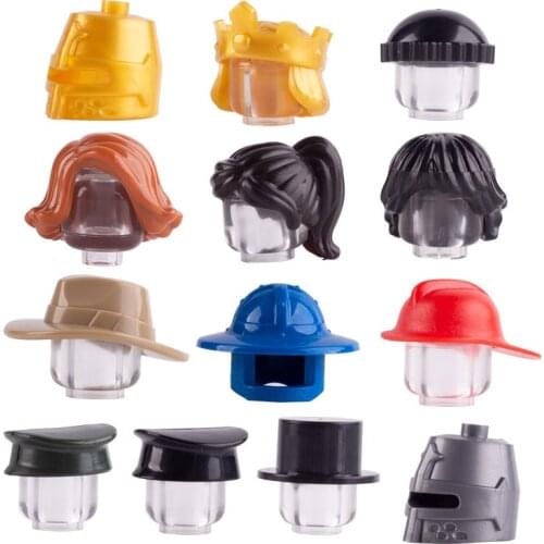 City Figures Parts Headgear Hat Building Blocks WW2 Military Soldiers Accessories Cap Medieval Castle Knights Helmet Bricks Toys