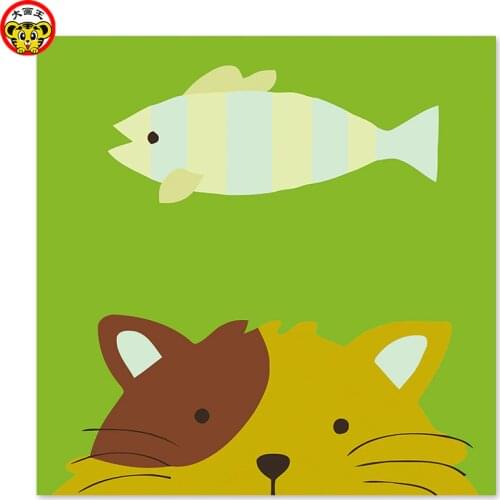 Painting by numbers art paint by number Cat is thinking about fish Little-eyed cat Draw on canvas Digital Painting Famous painti