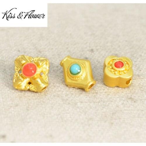 KISS&FLOWER AC06 Fine Fashion DIY Jewelry Making Accessories Findings Fittings Bracelet Necklace Loose Flower Spacer Beads 1PC