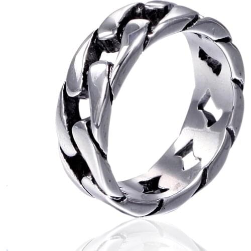 Elegant Fashion Shine silver color Finger stainless steel Twisted pattern for Rings Boys Gift jewelry Fashion