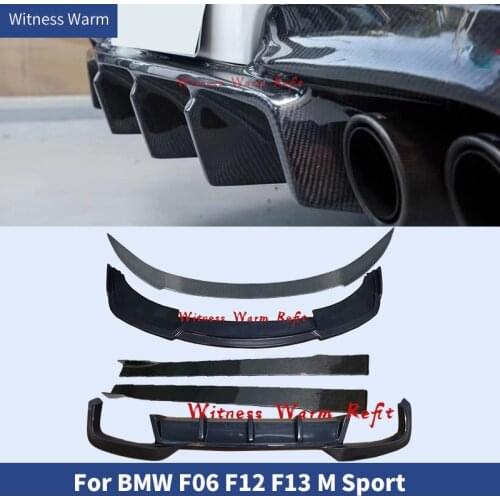 Carbon Fiber Body Kits For BMW F06 F12 F13 M Sport 2012 - 2018 Front Bumper Lip Rear Diffuser Rear Trunk Spoiler Side Skirt