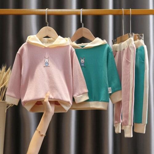 Spring Autumn Winter Clothes Set Long Sleeve Sweater+Trousers 2 Pcs Suit Baby Boys Outfits Kids Cute Bunny Sportswear For Girls