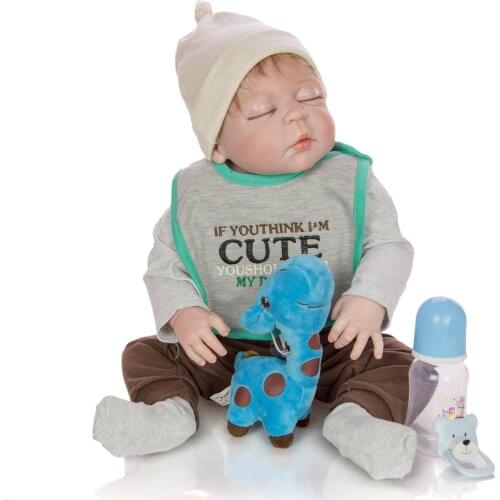 Reborn doll toys 23" 57cm newborn baby boy dolls full silicone vinyl body lol children gift bebes reborn menino