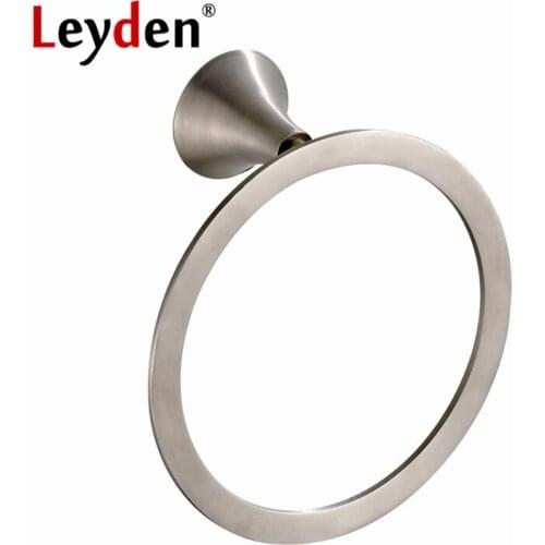 Leyden Stainless Steel Towel Rings Brushed Nickel Wall Mounted Clothes Hanger Towel Rack Round Towel Ring Bathroom Accessories