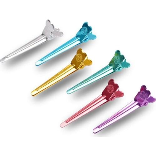 Small Aluminum Colorful Steel Hairpin Haircutting Zone Positioning 5cm Duck Hair Clip Hairdressing Beauty Tool E984