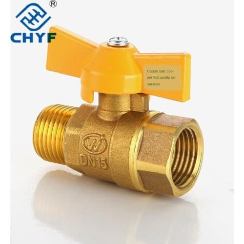 Copper Thickened Fuel Gas Valve Ball Valve Hot Water Pipe Internal and External Thread Tap Water Switch Natural Gas 4 Points