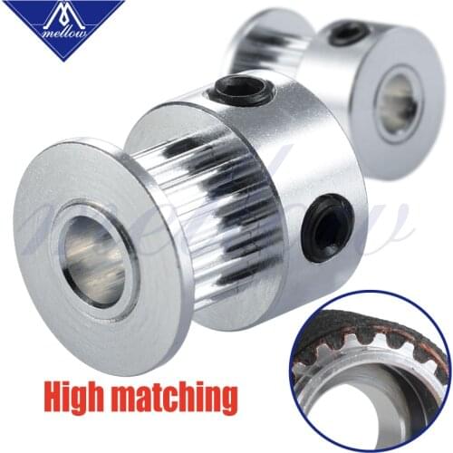 Mellow Customized 2Pcs 3D Printer parts GT2 Pulley 16Teeth/20Teeth 16/20 Teeth Bore 5mm For GATES 2GT 6mm Open Timing Belt