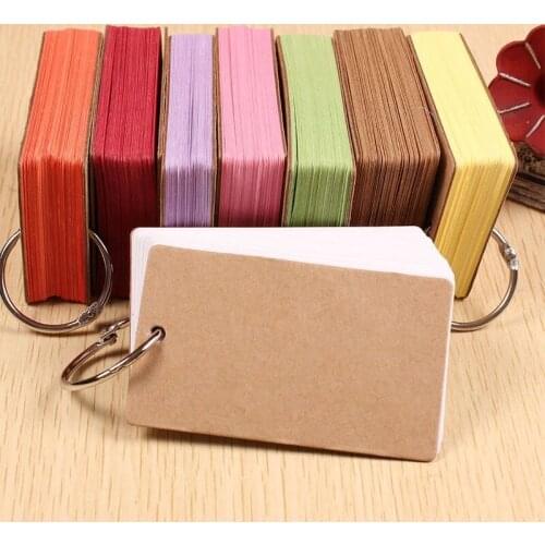 Mini Empty Page Blank Kraft Paper 50 Pages Notepad Word Study Card Portable Memo Pad Loose Leaf Notes DIY Notepad