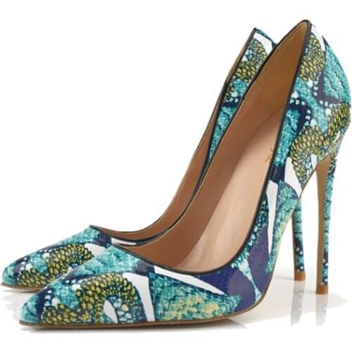 Fashion free shipping Women lady Multi python snake Leather Poined Toe Stiletto high heel pump HIGH-HEELED SHOE Wedding
