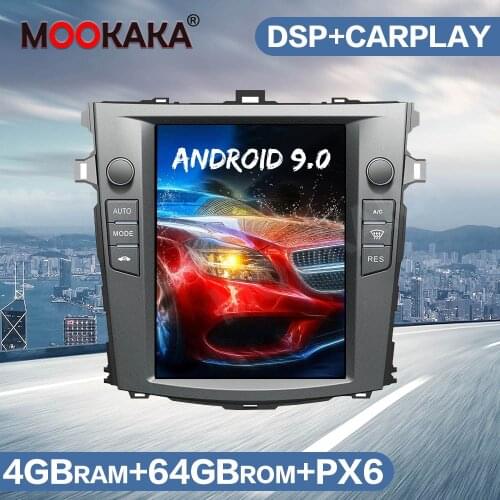 Tesla Style Android 9 64GB Car GPS Navigation Radio For Toyota Corolla 2007-2013 Multimedia Player Auto Stereo Head Unit Carplay