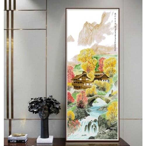 Embroidery kits cross stitch Beautiful landscape painting in autumn in southern China Living room office wall decoration