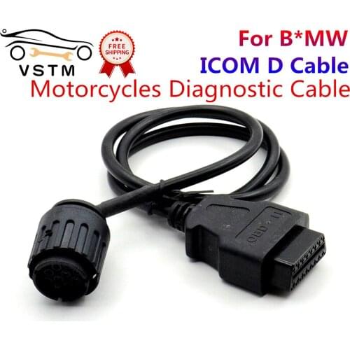 2021 Newest For B*M/W ICOM D Cable Motorcycles Motobikes 10 Pin Adaptor 10Pin To 16Pin OBD2 OBDII Diagnostic Cable I-COM A2