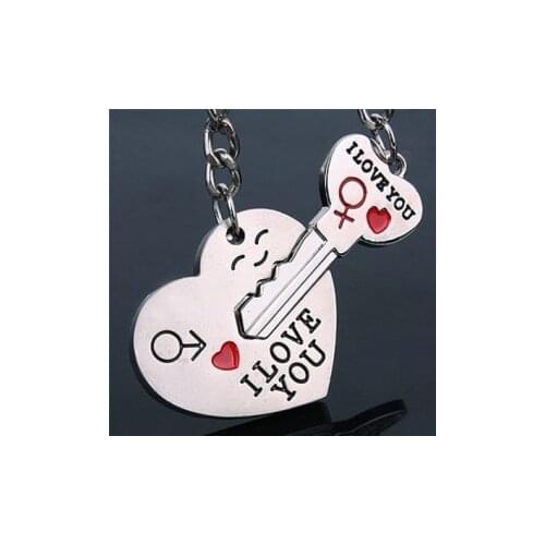 Novelty Casual Couple Love Keychain Cartoon Key chain Lovers Key ring Women Wedding Jewelry Accessory Valentines Gift