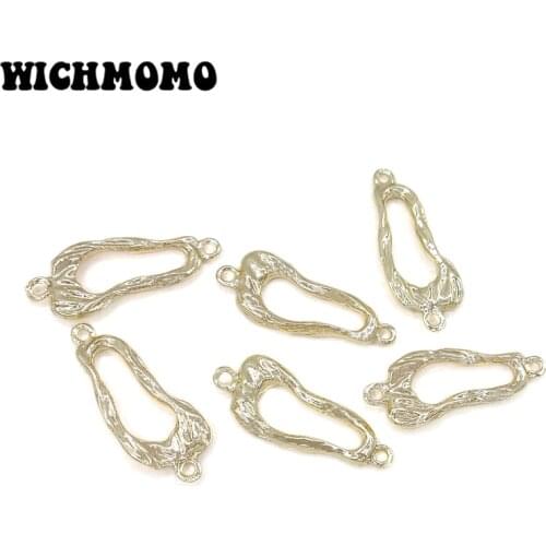 New 5pcs/bag 39*15mm High Quality Zinc Alloy Oval Irregular Shape Connector Charms for DIY Necklace Earrings Jewelry Accessories