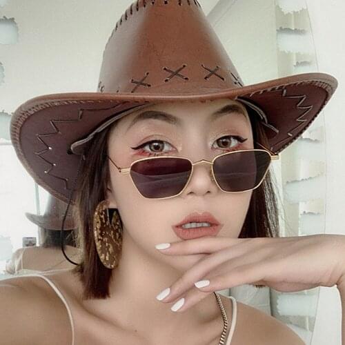 Trendy Rectangle Metal Small Frame Sunglasses Men Women Streetwear Colorful Ocean Lens Eyeglasses Gafas Feminino Oculos De Sol