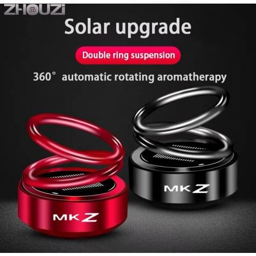 Car Air Freshener Car Aromatherapy Solar Auto Rotation Double Ring Scent Decor Decoration For Lincoln MKZ Auto Accessories
