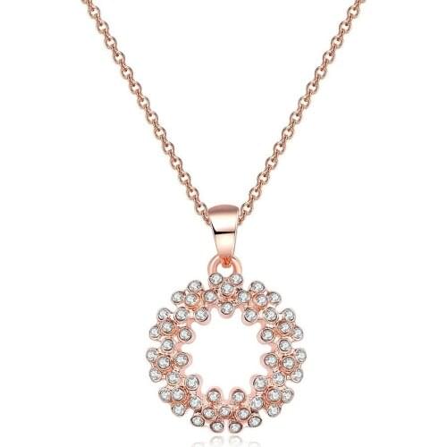 TRACYSWING Pendant Necklace For Women Elegant Flower Cubic Zirconia Rose Gold Silver Color Gift Fashion Jewelry TWN004