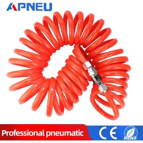 8mm 10mm 12mm PU Air Pipe Air Pump High Pressure Telescopic Tube Air Compressor Spiral Duct Pneumatic tubo compressore aria